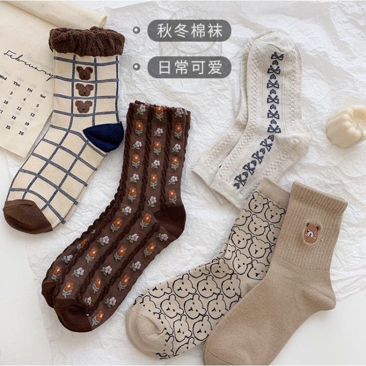 Vớ Cổ Vừa In Họa Tiết Hoạt Hình Dễ Thương Thời Trang Thu Đông