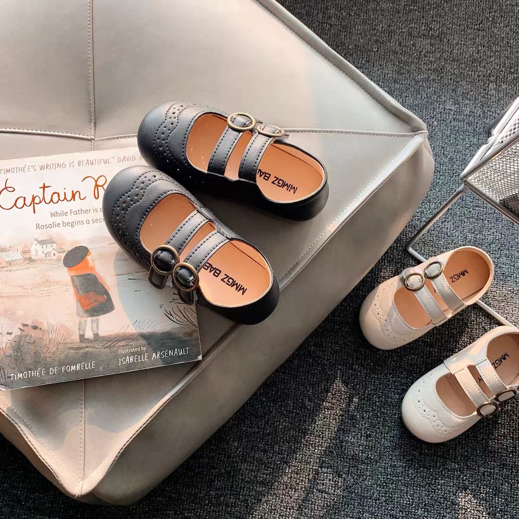 Giày búp bê cho bé gái hai quai phong cách Hàn Quốc Vintage mã mới v565