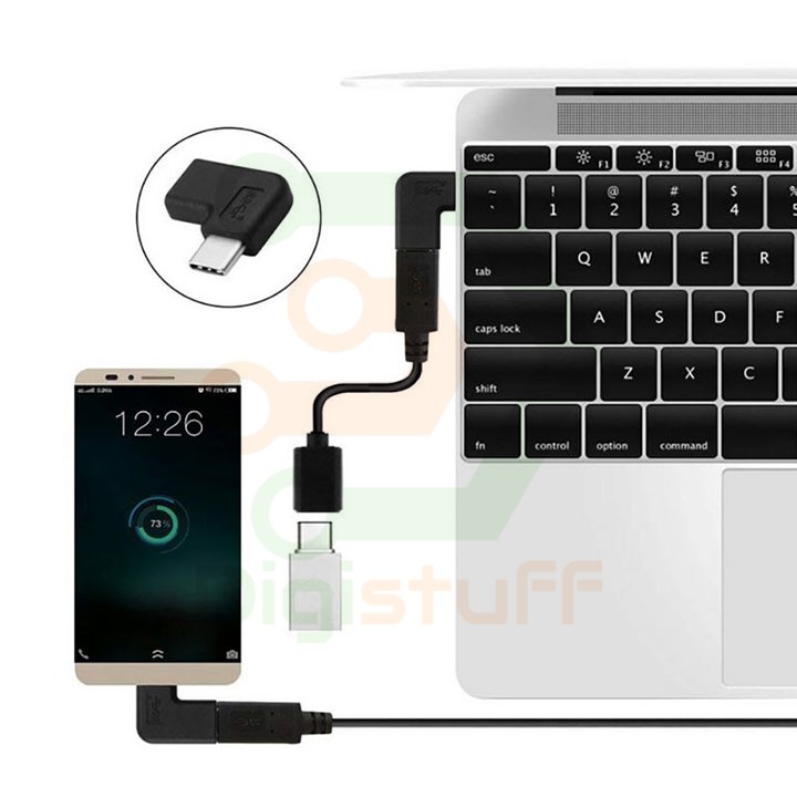 Đầu nối USB Type C vuông góc - chuyển sang cáp USB Type C vuông góc