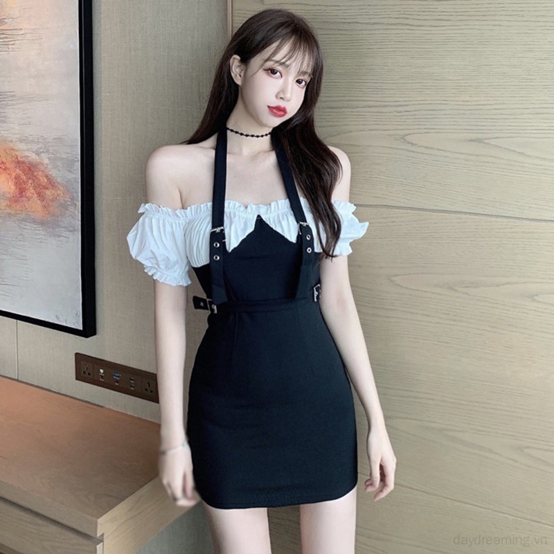 Váy body Tay Ngắn Giả Hai Lớp Thời Trang Quyến Rũ Cho Nữ
