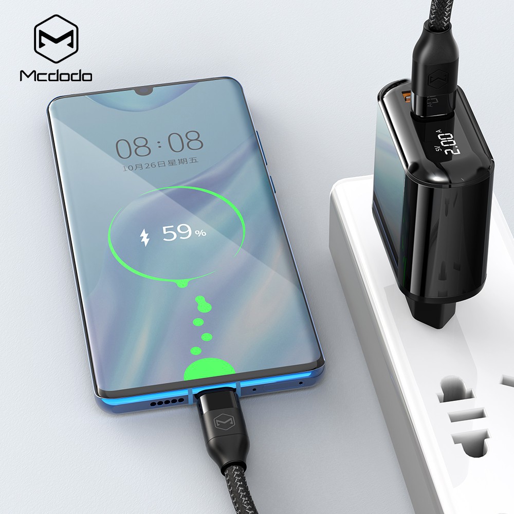 Củ sạc Mcdodo PD+QC3.0 giao diện USB 20W dành cho iPhone 13Promax 12Promax 11 Pro Xr Xiaomi Samsung Huawei