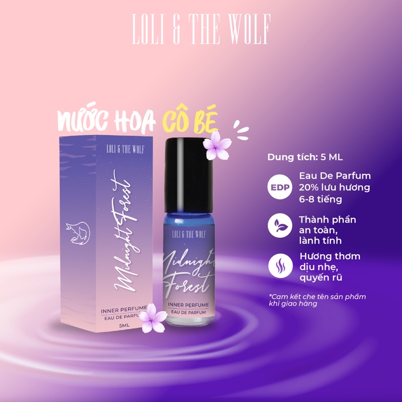 Nước hoa vùng kín nữ Midnight Forest Eau De Parfum lưu hương lâu chai lăn 5ml - LOLI & THE WOLF