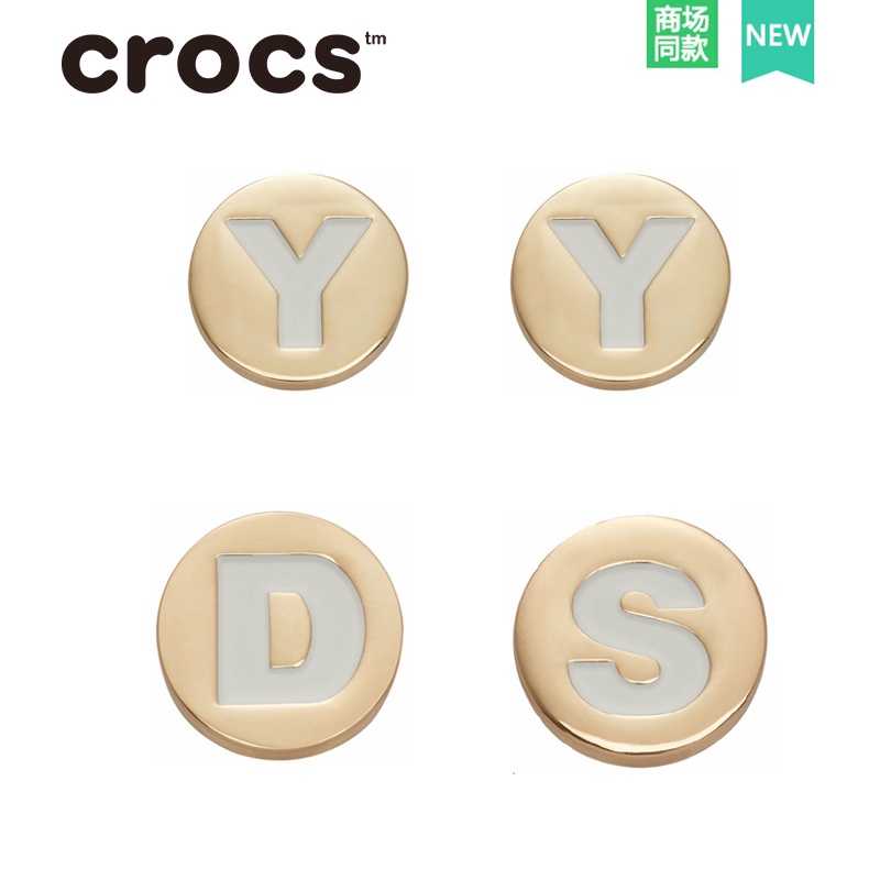 Crocs Phụ Kiện Trang Trí Giày Dép Bằng Kim Loại In Chữ Cái Tiếng Anh DIY