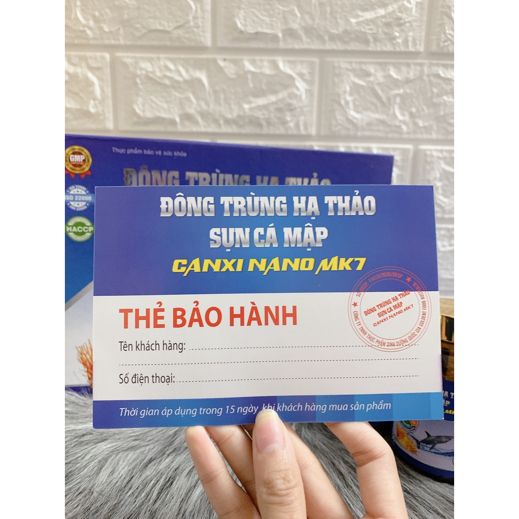 Viên uống Đông trùng hạ thảo sụn cá mập Canxi nano MK7 - (Hộp 2 lọ x 30 viên)