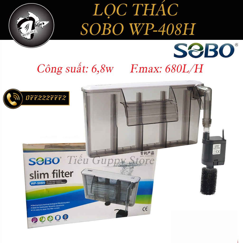 Lọc Thác Treo dạng Mỏng SOBO WP-308H, WP-408H, WP-508H