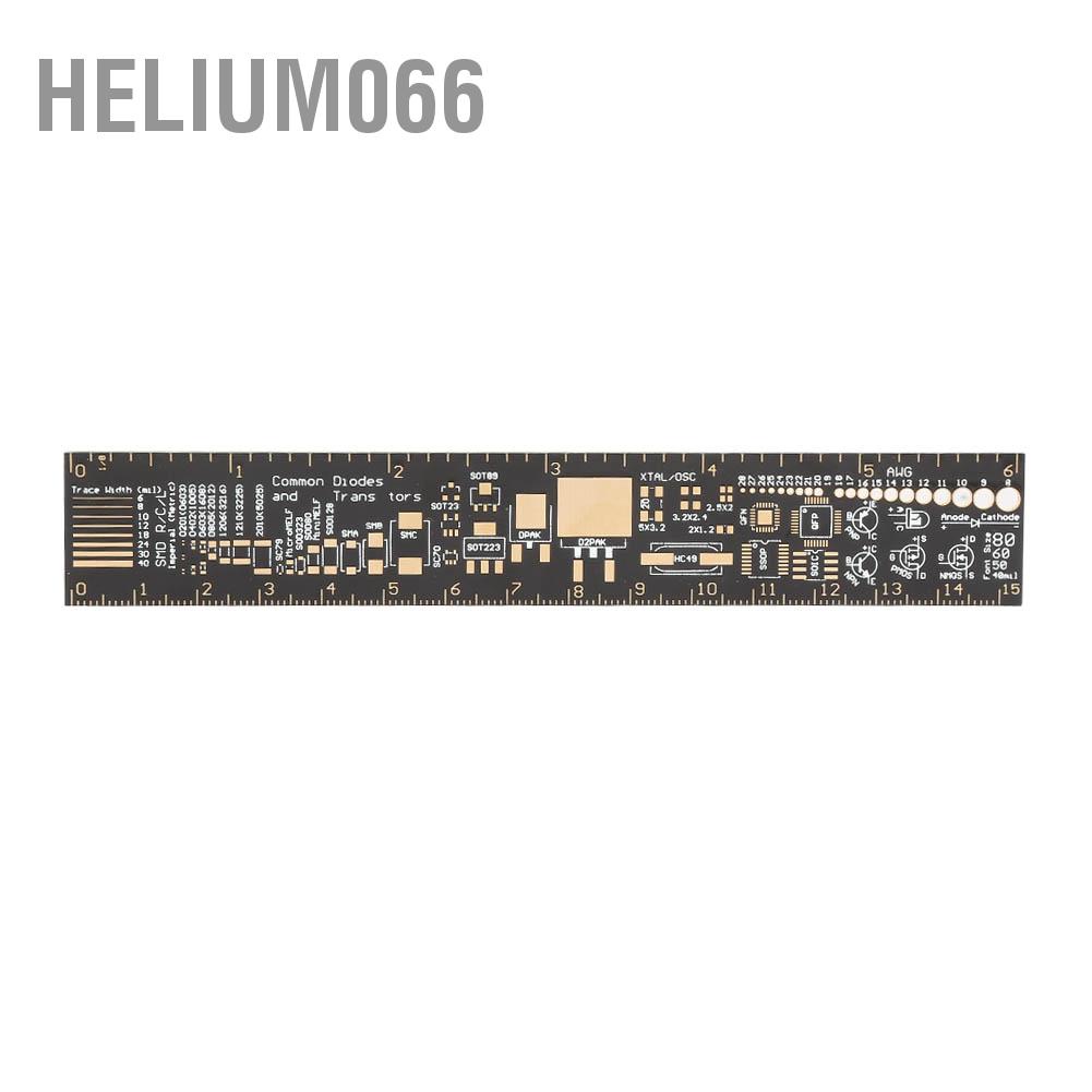 Helium066 6inch 15CM Multifunctional Printed Circuit Board Ruler Measuring Tool for Electronic Engineers