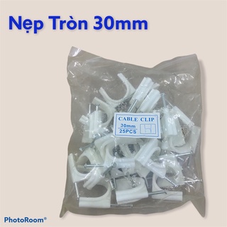 Nẹp tròn 30mm . nẹp dây điện 1 gói gồm 25 cái