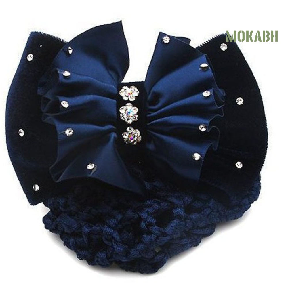 Kẹp Tóc Nơ Vải Satin Đính Đá Thời Trang Cho Nữ