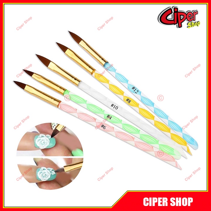 Bộ 5 cọ đắp bột móng tay