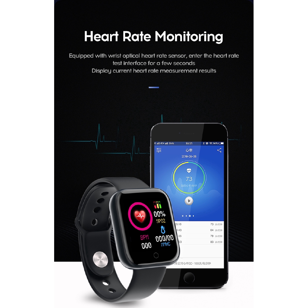 Đồng hồ thông minh tập thể dục/đo huyết áp/nhịp tim không thấm nước