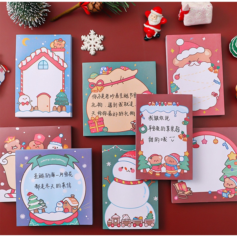 Set 50 Giấy Ghi Chú Họa Tiết Giáng Sinh Dễ Thương