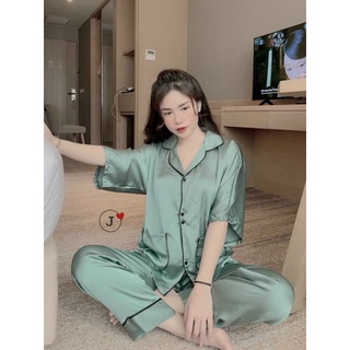 Hot Đồ Bộ ngủ lụa cao cấp màu trơn tay dơi quần dài