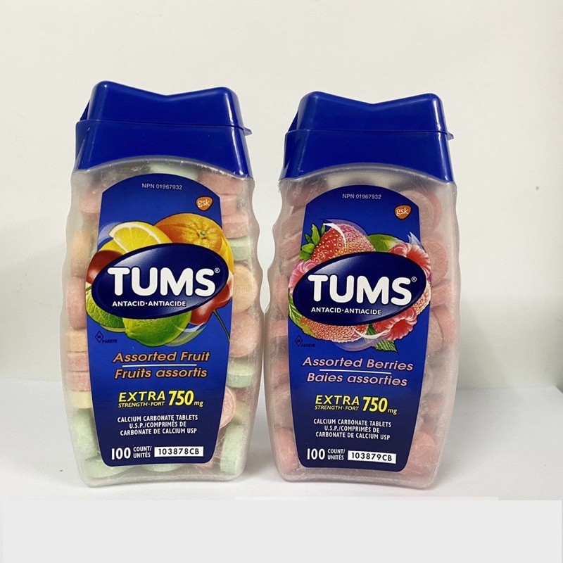 [Date 2025] Kẹo nhai tiêu hóa TUMS chai 100 viên | Thế Giới Skin Care