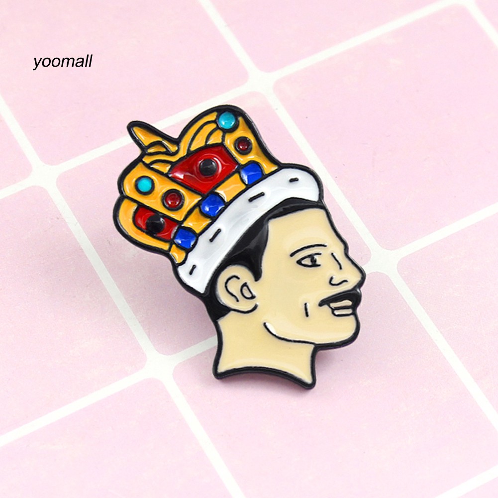 YOML✔Singer Band Music Art Freddie Mercury Brooch Pin Collar Jacket Enamel Badge