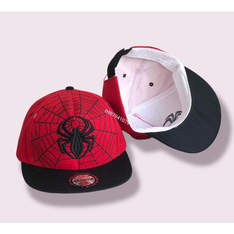 Set Nón hiphop và khẩu trang người nhện màu đỏ cho bé trai từ 2 đến 6 tuổi