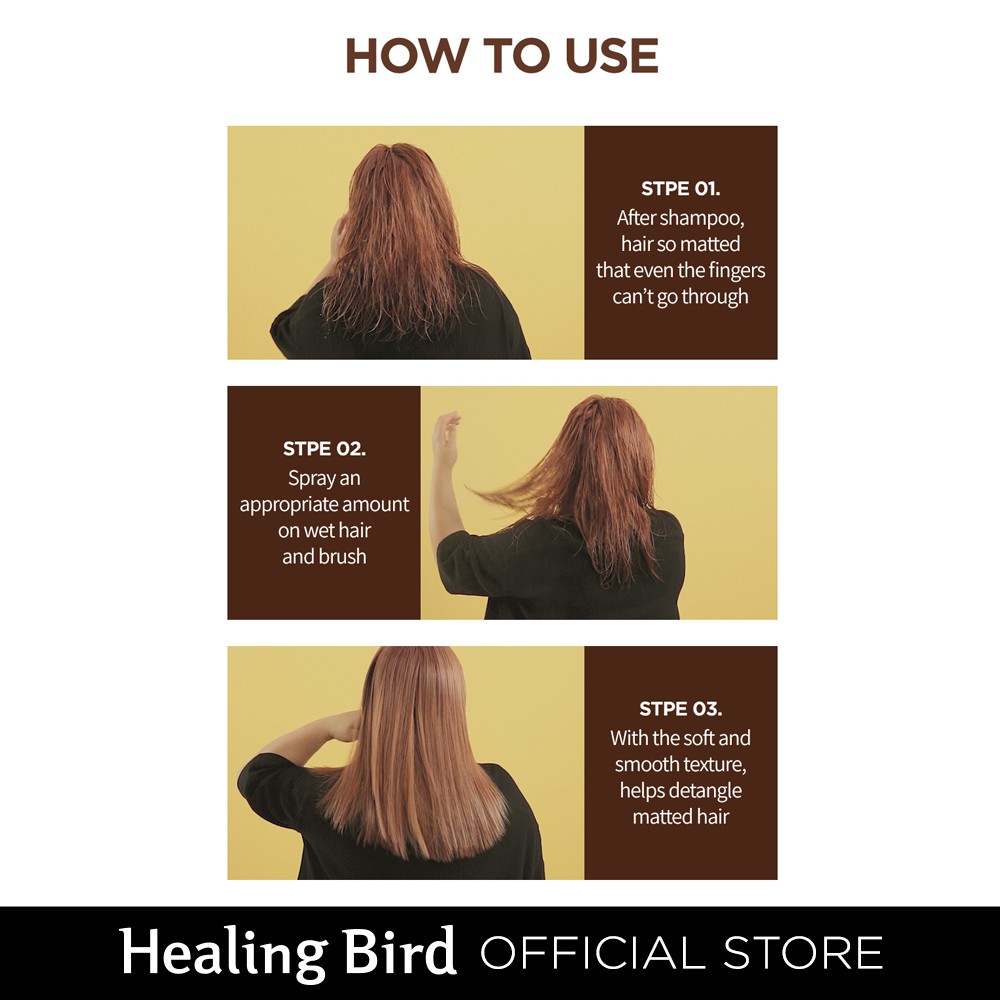 Tinh Chất Ampoule Healing Bird Chăm Sóc Tóc Nhẹ Không Cần Gội Chứa Nhiều Protein 200ml