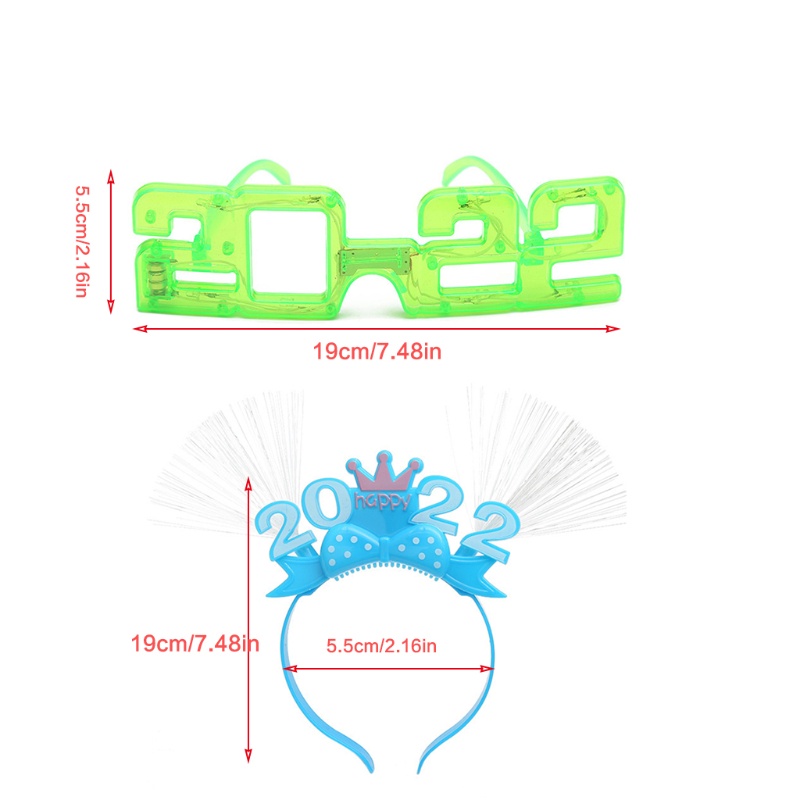 Mắt Kính Sợi Quang Phát Sáng Mừng Năm Mới 2022