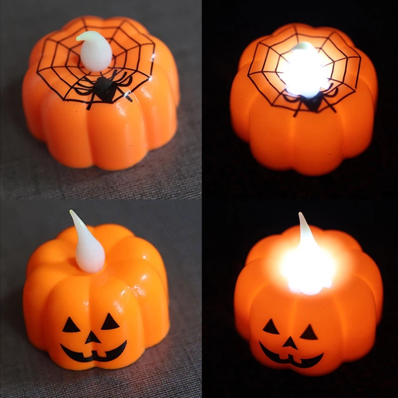 Đèn Nến Led Hình Quả Bí Ngô Trang Trí Halloween