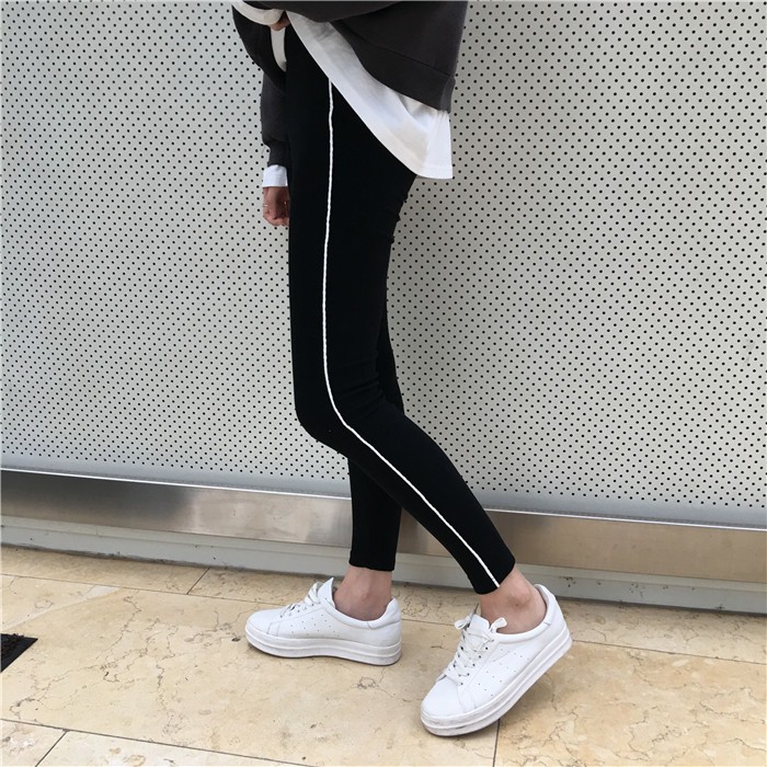 Quần legging kẻ một sọc basic ulzzang 3926