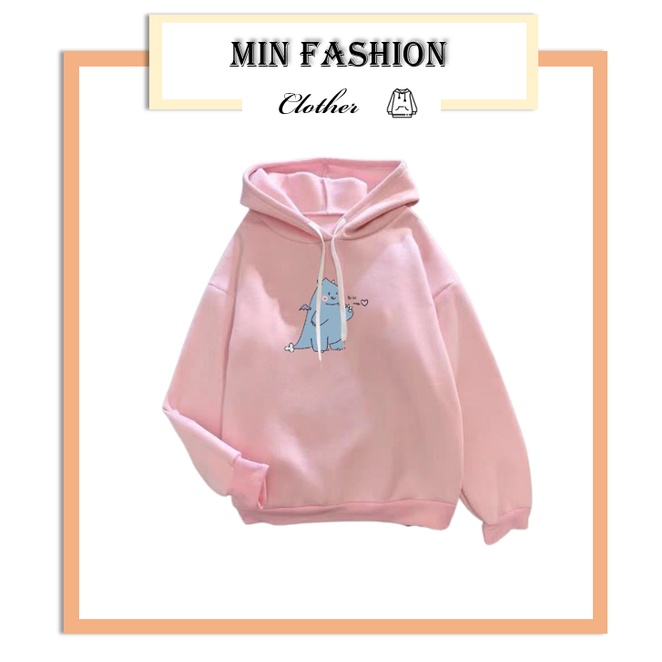 Áo khoác nỉ áo khoác hoodie nit khủng long nhí siêu dễ thương