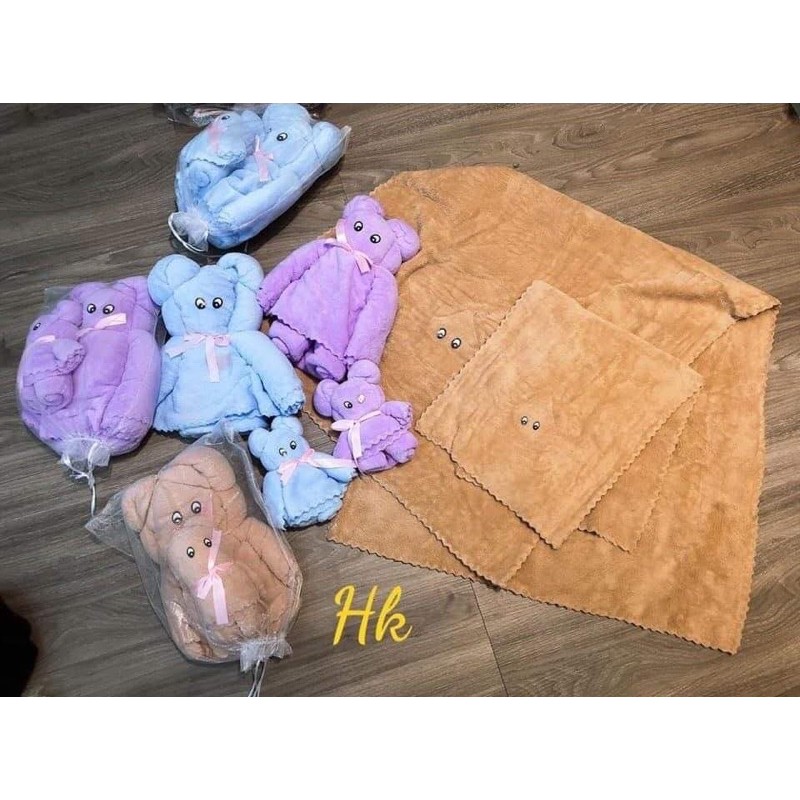 SET 2 KHĂN GẤU : KHĂN MẶT + KHĂN TẮM