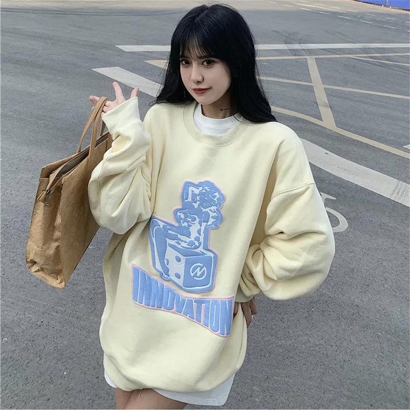 NRVP Áo Thun Nữ Dài Tay Cổ Tròn Thời Trang Hàn