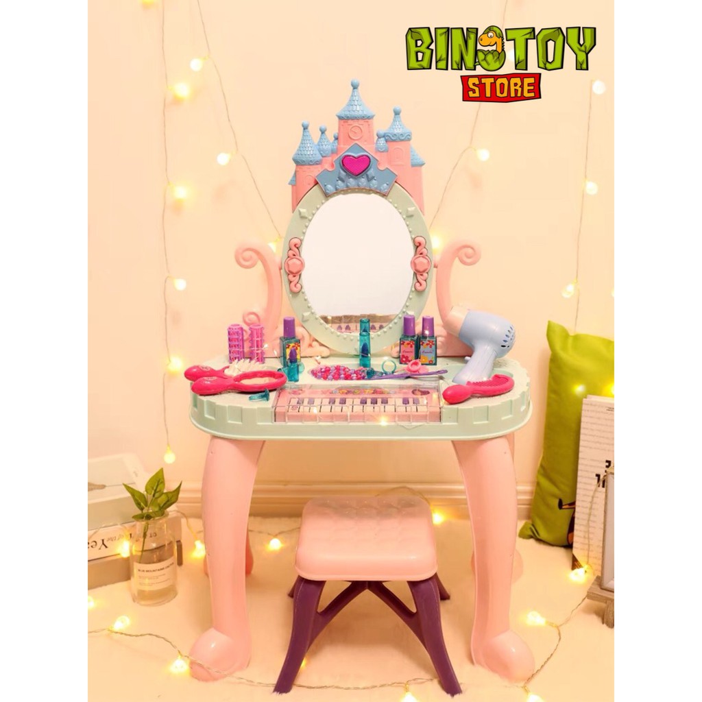Bộ đồ chơi bàn trang điểm cỡ to kèm ghế và đàn piano BINO 036
