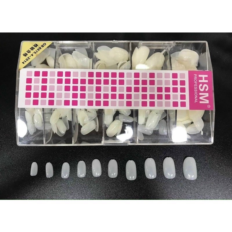 Móng Úp HSM vuông  -đục- trong- gạo-đục lì -trong lì