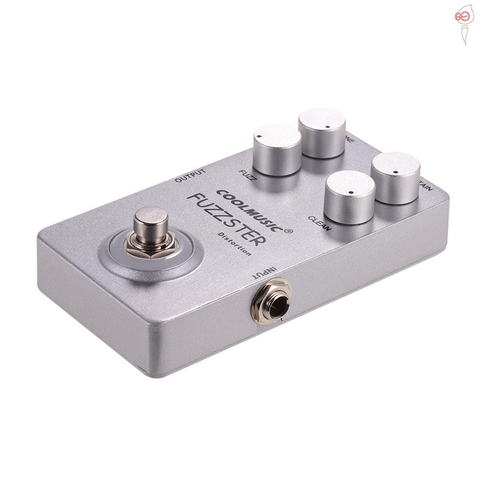 X&S COOLMUSIC C-FC1 Fuzzster Distortion Guitar Effect Pedal Bass Fuzz Pedal for Electric Guitars Alluminum Alloy Shell Silver