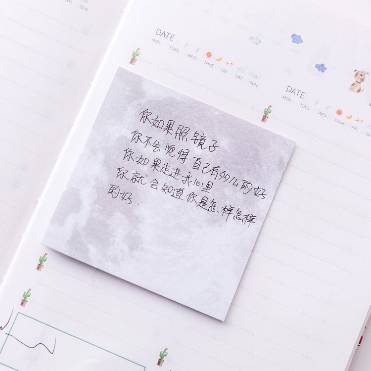 Set 30 Tờ Giấy Ghi Chú Hình Hành Tinh Dễ Thương Note