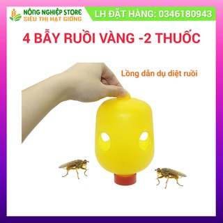Combo 4 bẫy ruồi vàng và 2 lọ thuốc diệt ruồi vàng