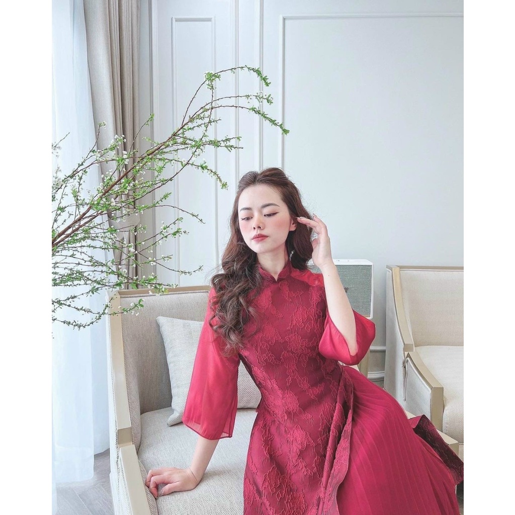 Áo dài cách tân 4 tà Vân Hi Thiết kế sang chảnh kèm chân váy xếp ly