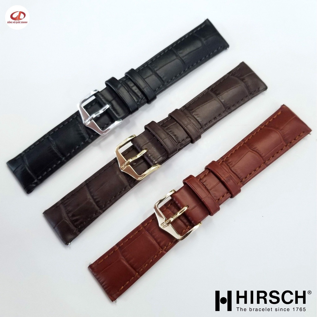 Dây da đồng hồ Hirsch Duke - Chịu nước tốt - Không hôi tay - Da thật 100% - Hàng Nhập Khẩu Chính Hãng