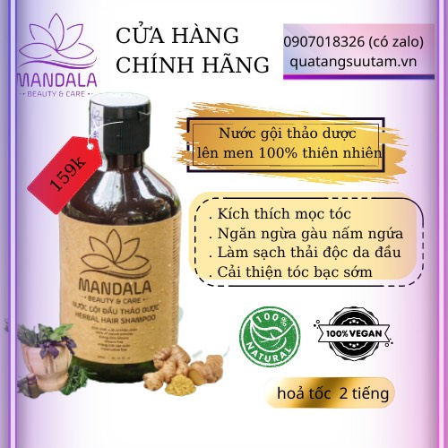 LÊN MEN THẢO MỘC- Nước gội đầu thảo dược Mandala - Herbal hair Shampoo Mandala - quatangsuutam.vn/nước tắm các loại.