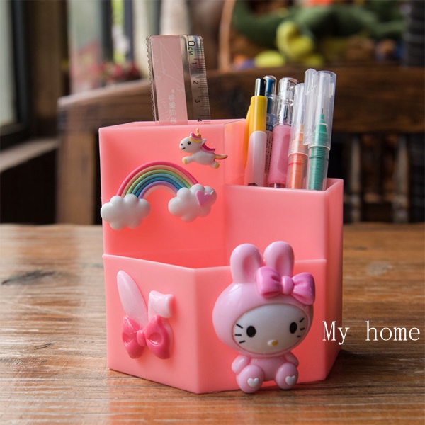 Hộp Đựng Bút Để Bàn Đa Năng Họa Tiết Hoạt Hình Dễ Thương Cho Bé Gái