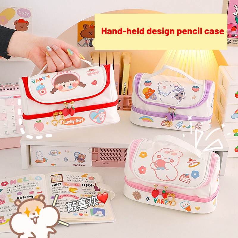 Bóp Viết 2 Ngăn Họa Tiết Dễ Thương