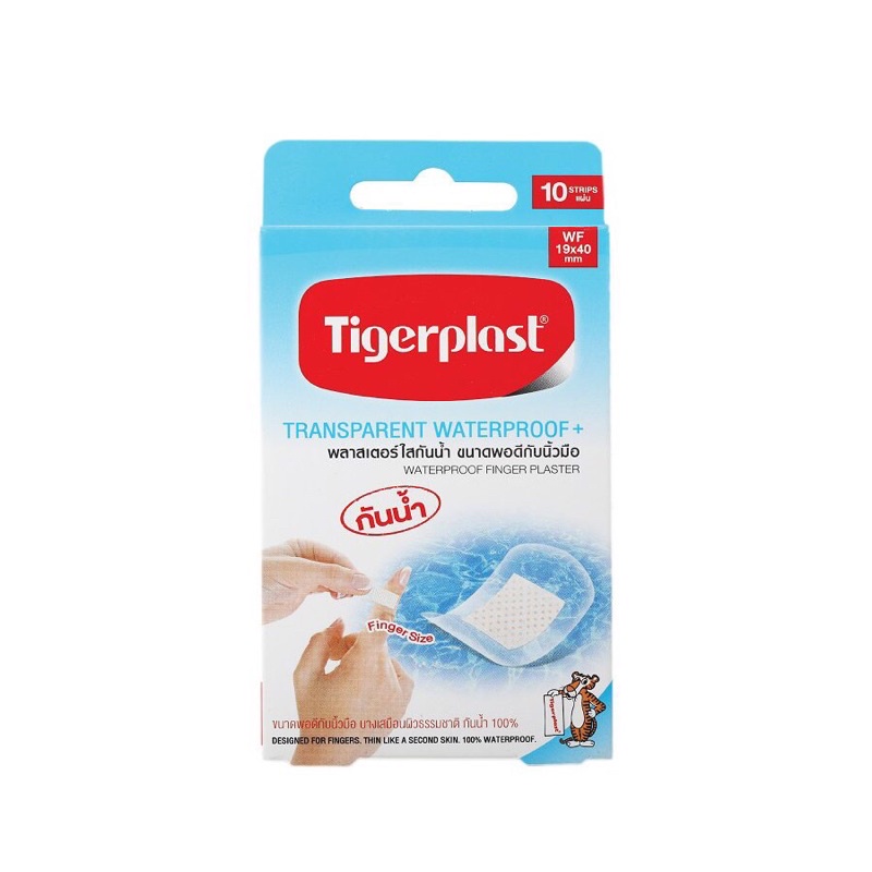Băng cá nhân / Băng dán y tế chống thấm nước Transparent Waterproof Tiger Plast (Hộp 10 miếng) [Băng gâu]