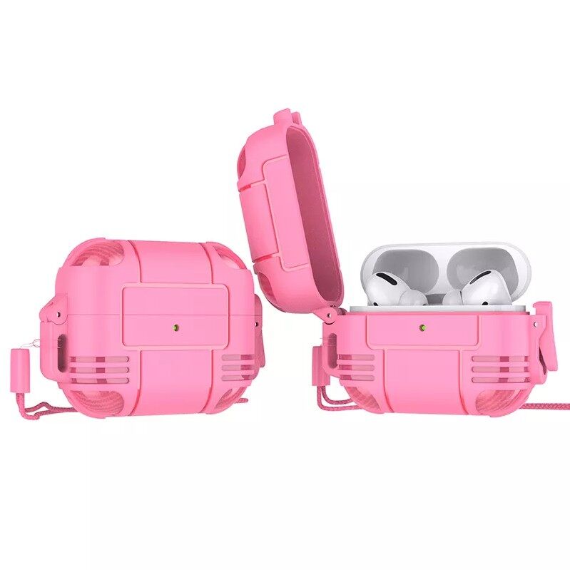 Vỏ Bảo Vệ Hộp Sạc Tai Nghe AirPods 1 2 3 Pro 2 Pro2 Bằng TPU Chống Sốc Có Đèn LED Kèm Móc Khóa