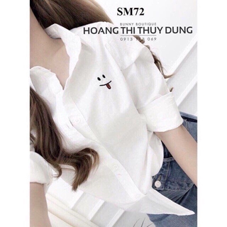 Áo sơ mi nữ in hình mặc cười