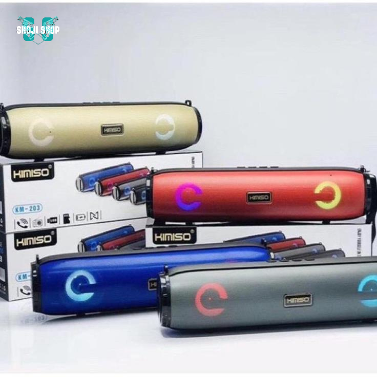 Loa bluetooth siêu bass Kimiso KMS-203, âm thanh trong âm bass siêu trầm, có quai xách bảo hành 12 tháng