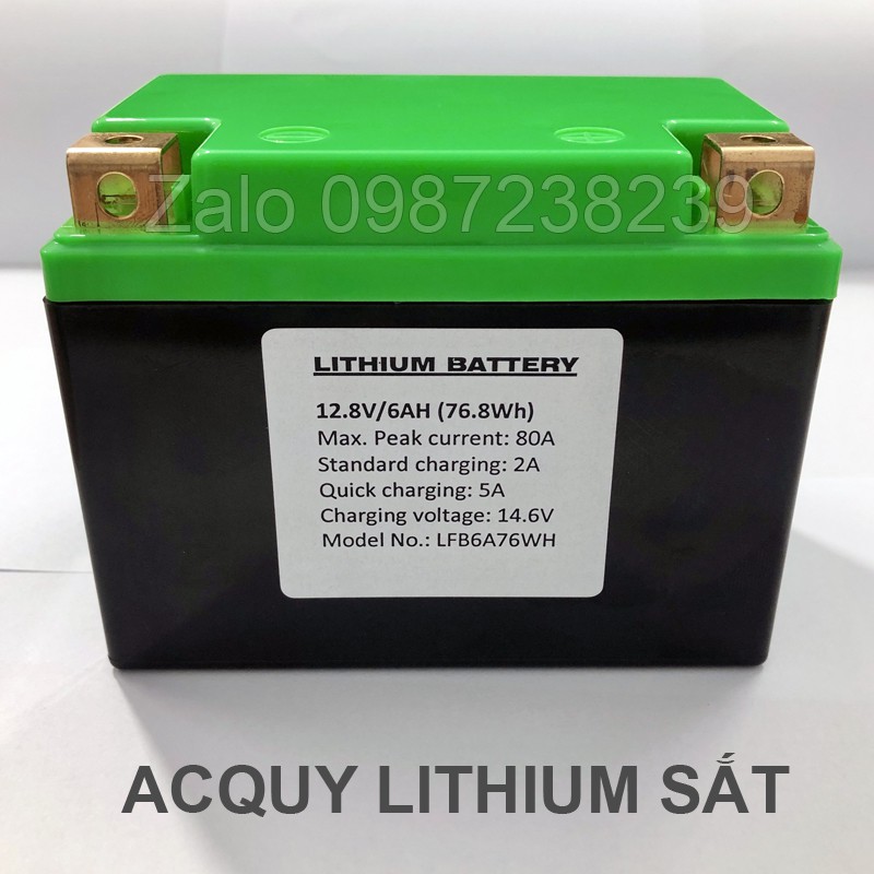 Acquy xe máy Lithium sắt 12V 5Ah cho Grab