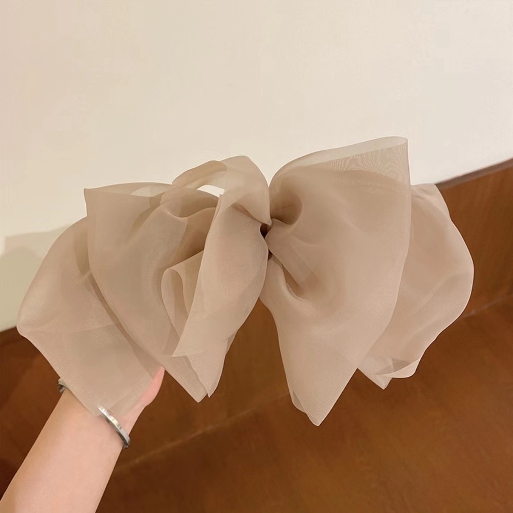 Kẹp Tóc Nơ Vải chiffon Cỡ Lớn Kiểu Hàn Quốc Thời Trang Mùa Xuân Cho Nữ