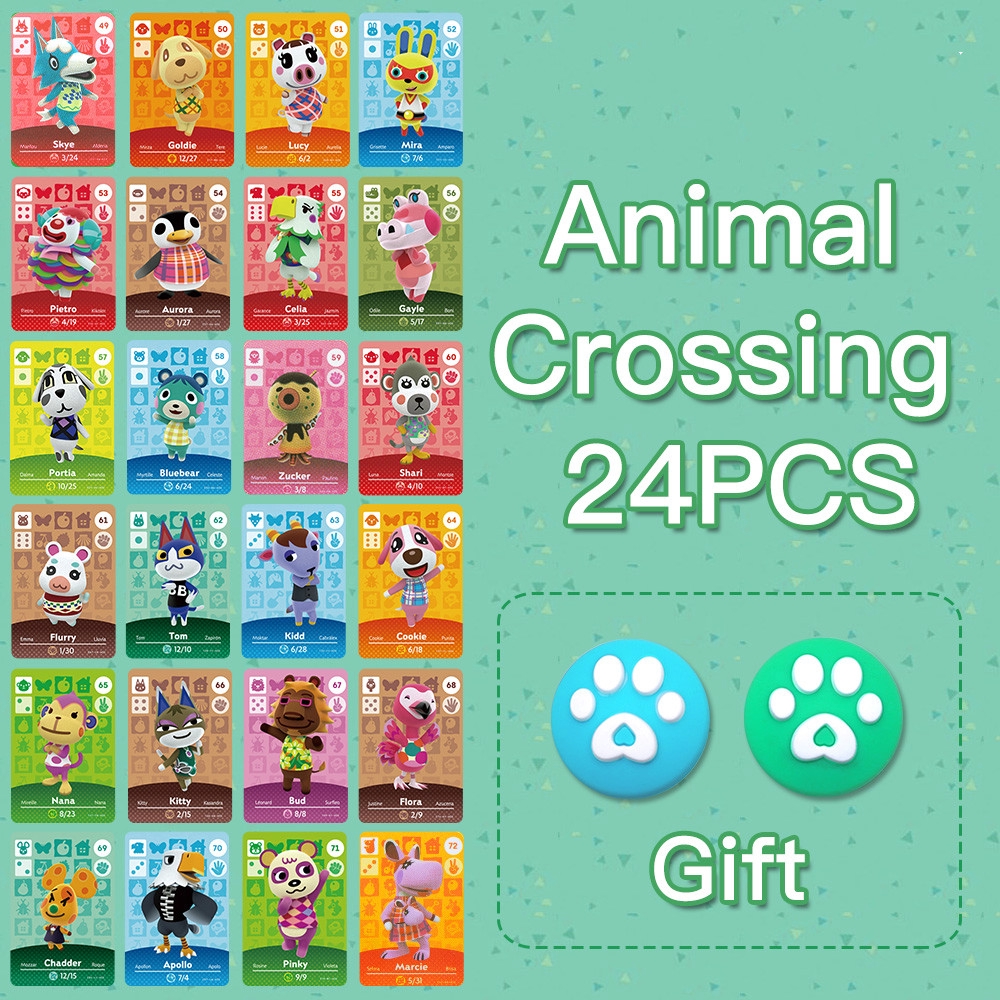 Thẻ trò chơi Animal Crossing 24 loại cho NS Games Amibo Switch/lite