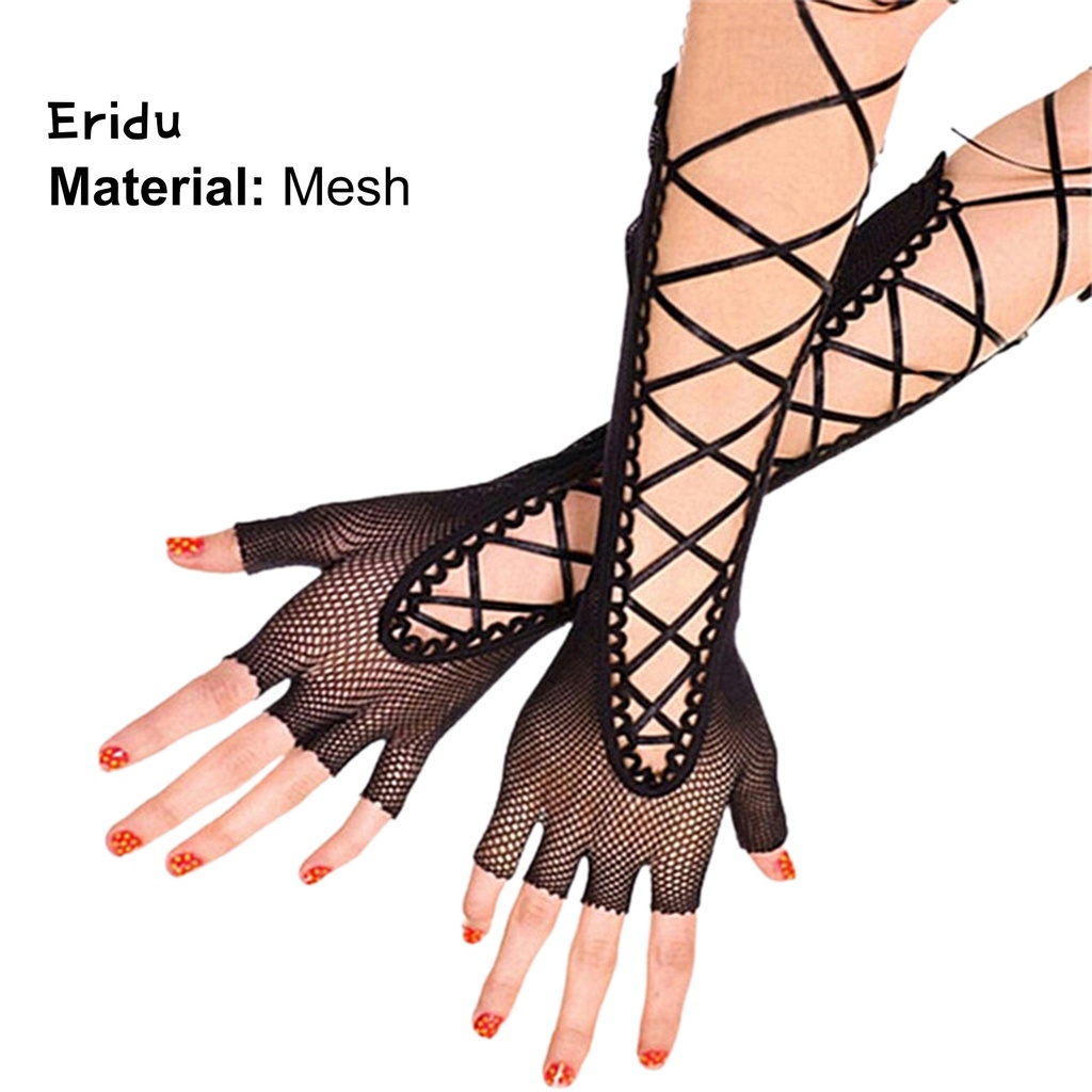 Găng Tay Đen Thiết Kế Đục Lỗ Thân Thiện Với Làn Da Dùng Khi Dự Tiệc