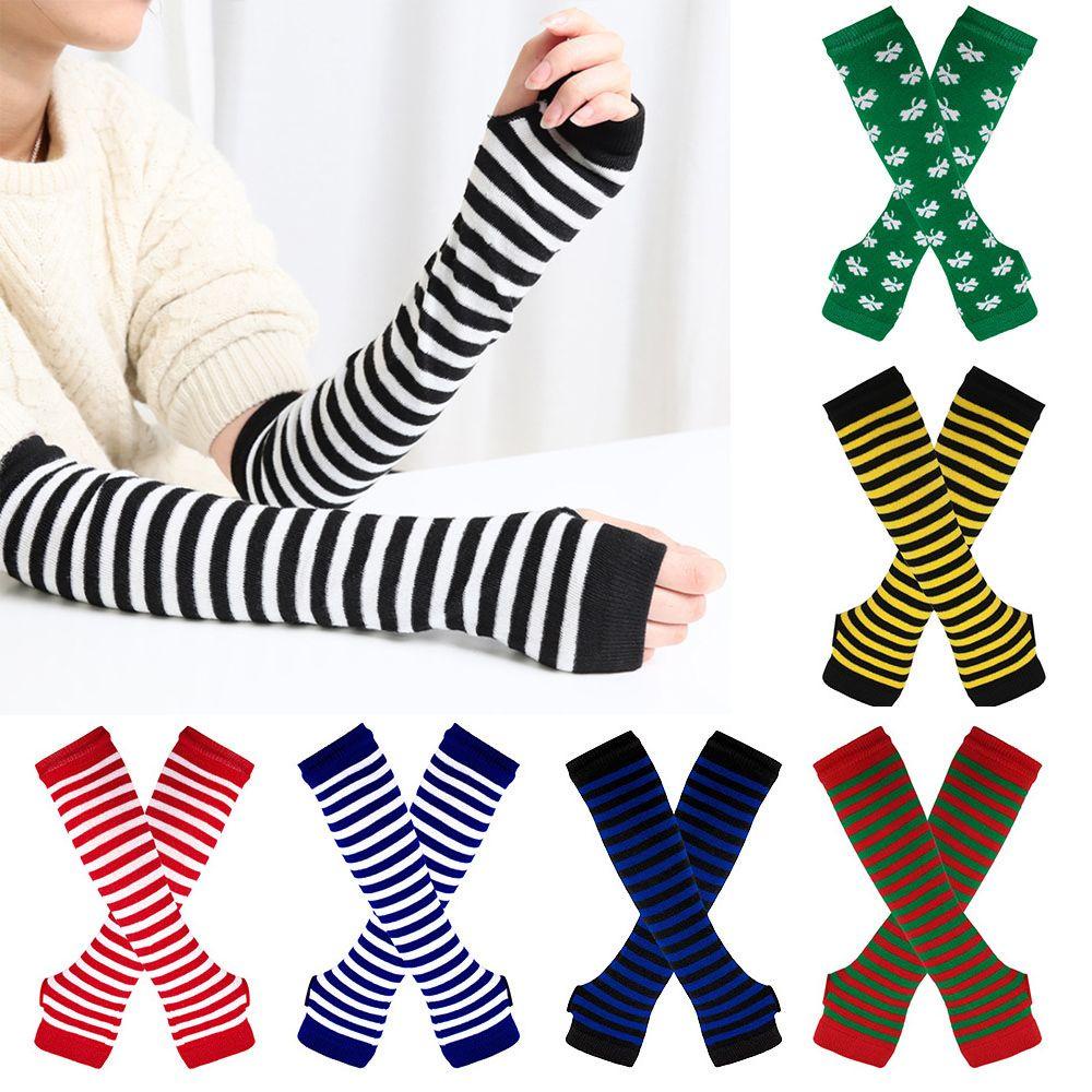 MUVAKO Găng Tay Len Dài Hở Ngón