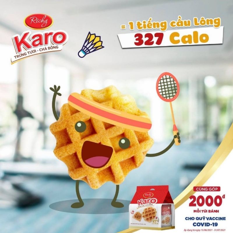 Bánh karo trứng tươi chà bông bịch 6 gói