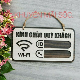 Bảng gỗ decor wifi password  treo tường trang trí