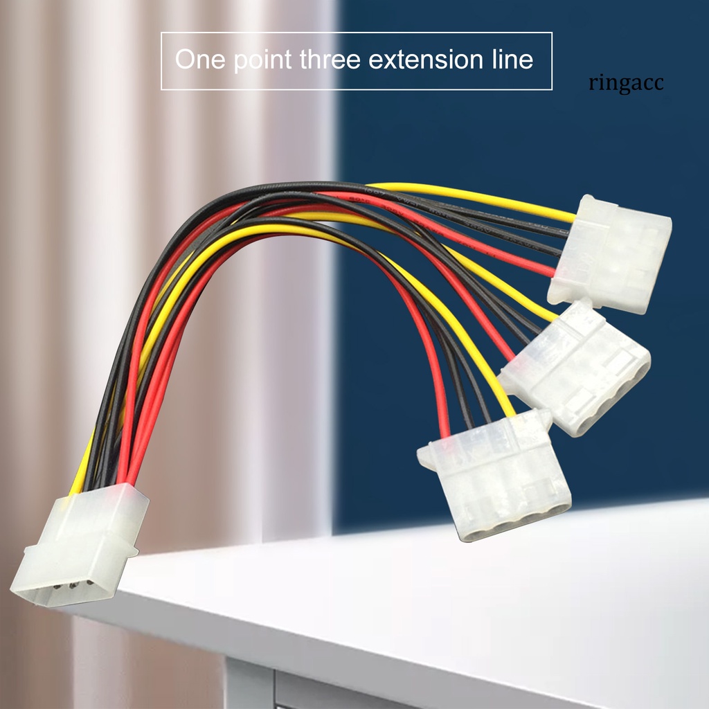 Cáp nối dài chuyển đổi nguồn IDE sang IDE Molex 20cm 4 pin 1 đầu cắm sang 3 lỗ cắm cho máy tính PC