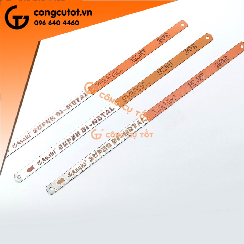 Lưỡi cưa lưỡng kim để cắt inox và thép các bon 300mm (18T ,24T, 32T) Asaki