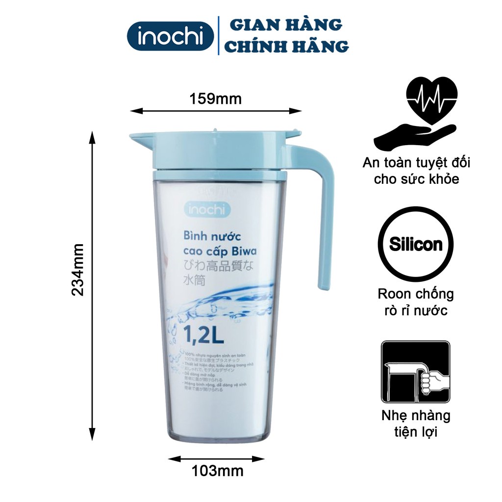 Bình Đựng Nước Cao Cấp BIWA INOCHI Dành Cho Nhà Bếp, Phòng Ăn, Phòng Khách 1.2L - 1.6L